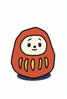 だるまさん だるまさん,ダルマ,縁起物,朱色,かわいいのイラスト素材