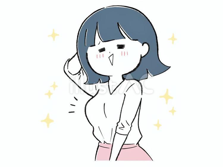 とってもボイーンで自信がある女 胸,人物,女性のイラスト素材