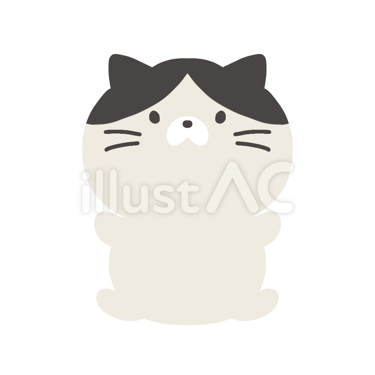 ねこさん、はちわれ 猫,動物,アニマルのイラスト素材