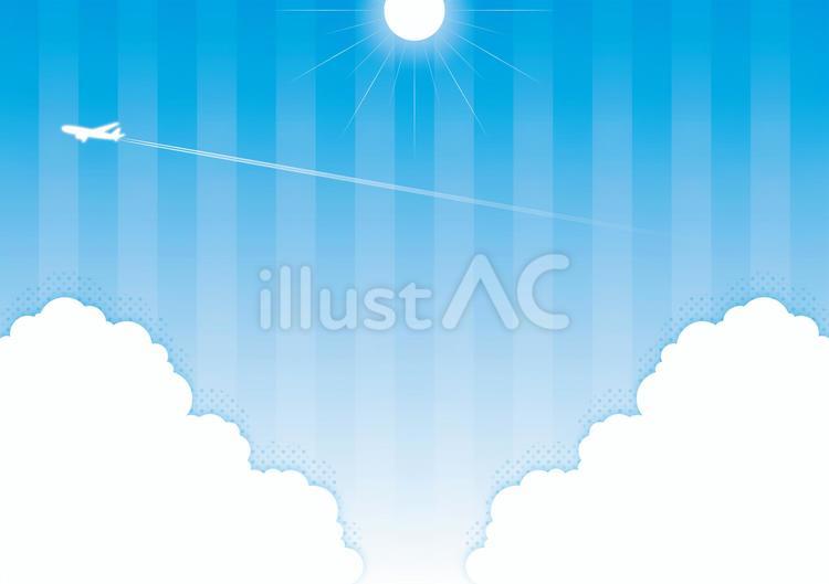 自然と風景21 雲,入道雲,太陽のイラスト素材
