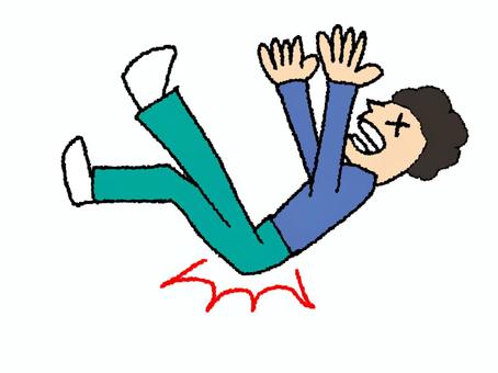 転倒 転倒,倒れる,注意喚起,リアクション,お知らせ用,宣伝用,pop調,手描き,挿絵,ワンポイントのイラスト素材