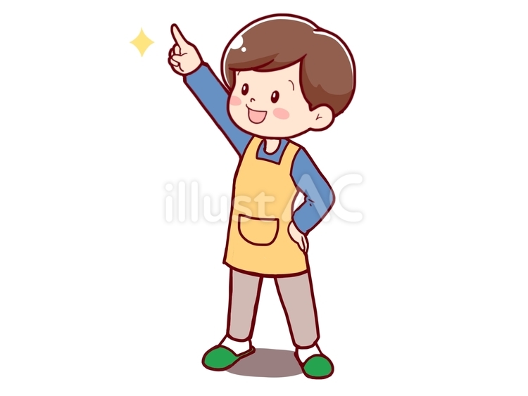 やる気に満ちた男性 若い,気合い,やる気のイラスト素材