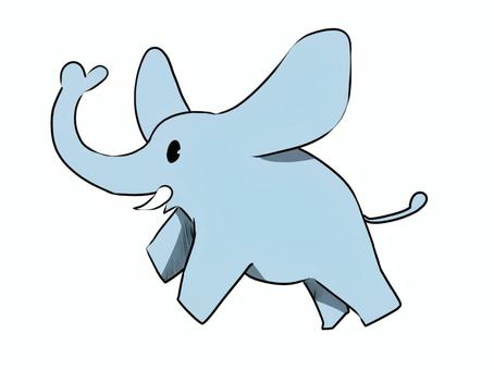 空飛ぶぞうさん 象,空飛ぶ,水色,動物,哺乳類,鼻のイラスト素材
