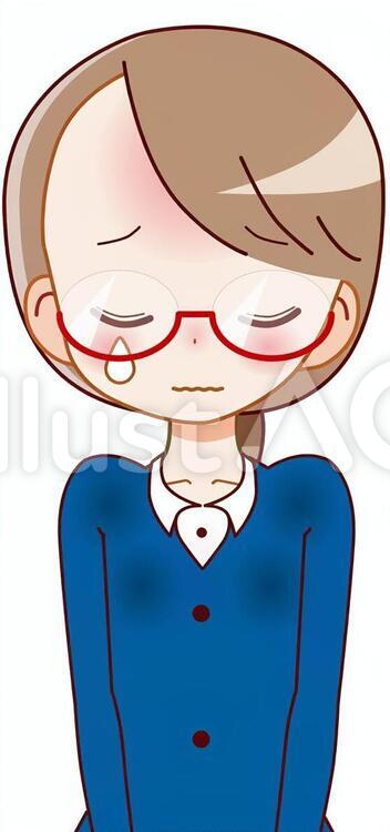 イロハちゃん　OL　謝罪 ol,女性,社会人のイラスト素材