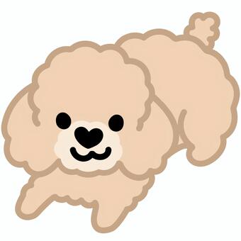 ハート鼻のプードル（ふせ）2 プードル,トイプードル,犬,動物,ハート,鼻,ふせ,シンプル,かわいい,キュートのイラスト素材