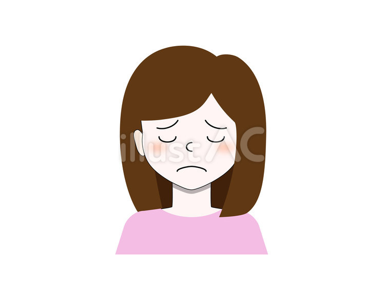 しょんぼりと肩をおとす女性 女性,人物,若いのイラスト素材