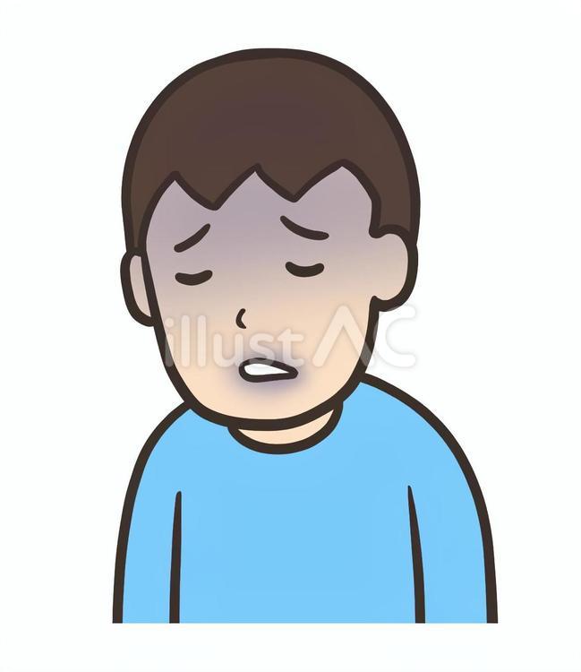 チアノーゼの顔、紫色の唇の男性 チアノーゼ,紫色,唇のイラスト素材