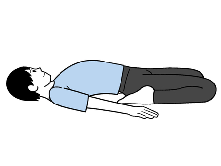 ヨガポーズ_仰向けの英雄のポーズ_02 ヨガ,仰向けの英雄のポーズ,手書き,線画,シンプル,スプタヴィーラバドラーサナ,仰向け,ストレッチ,姿勢,フィットネスのイラスト素材