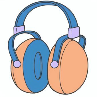 防音イヤーマフの手描きイラスト3 イヤーマフ,発達障害,防音,聴覚過敏,騒音,聴覚,音,生活音,うるさい,ストレスのイラスト素材