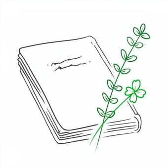 本 本 本,葉,クローバー,四葉のクローバー,植物,緑,シンプル,アイコン,白,自然のイラスト素材