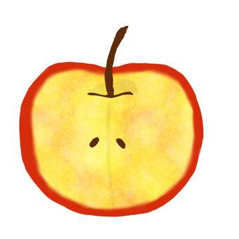 Illustration, apple, hand drawn, fruit, 