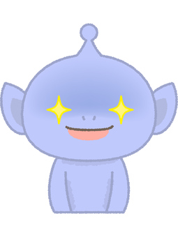 宇宙人キラーン 宇宙人,眼光,企む,閃く,地球外知的生命体,表情,生物,紫,マスコットのイラスト素材