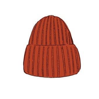 手描きのニット帽 手描きのニット帽 ニット帽,帽子,編み物,ハンドメイド,冬,冬服,ファッション,小物,赤,手描きのイラスト素材
