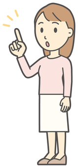  ロングヘア女性-460-全身