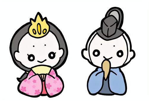 Illustration, peach's festival, hina matsuri, hina doll, 