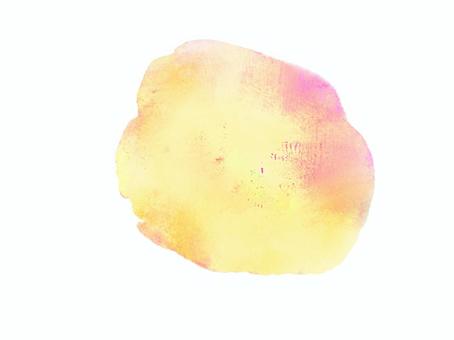 ピーチカラーの水彩絵具のにじみ＿イラスト 絵具,水彩絵具,水彩,フレーム,枠,装飾,雫,にじみ,おしゃれ,手書きのイラスト素材