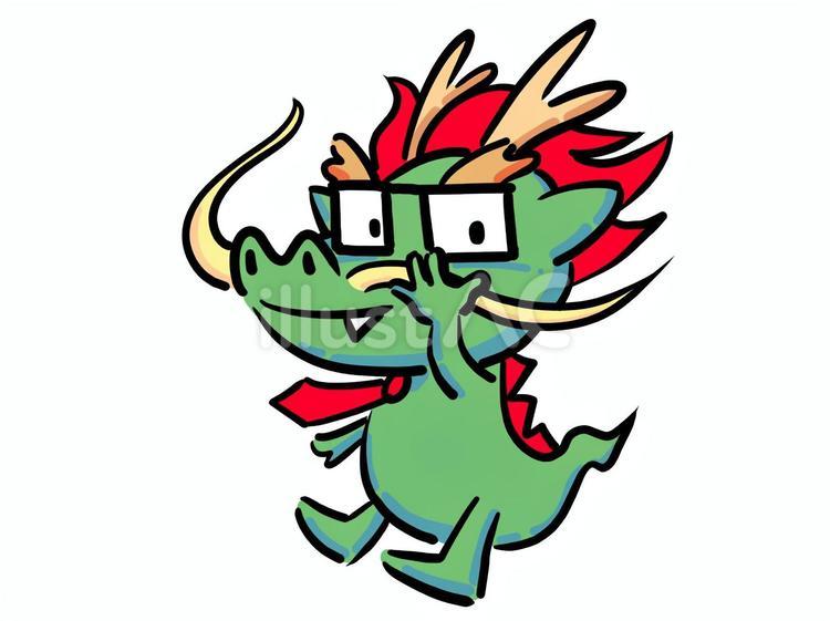 メガネの龍 龍,竜,辰年のイラスト素材