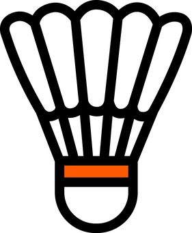 オレンジのシャトルコックです。 シャトルコック,シンプル,バドミントン,羽根,スポーツ,打ち合い,競技,サーブ,オレンジのイラスト素材