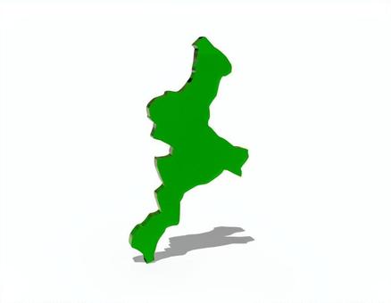 日本_三重県単独_緑 三重県,日本,地図,都道府県,立体,緑のイラスト素材