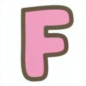 アルファベット　F アルファベット,英語,文字,f,ピンクのイラスト素材