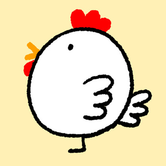 Sideways chicken icon (yellow background), , JPG and PNG