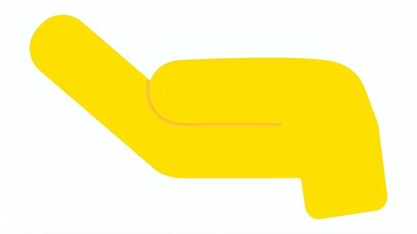 黄色い手（受け取る） 手,受け取る,黄色,アイコン,片手のイラスト素材