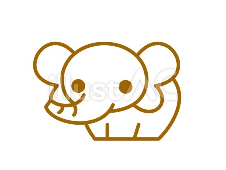 ぞうさん　2021　白 ゾウ,動物,生き物のイラスト素材