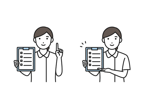 問診票を案内する看護師 問診票,看護師,案内,受付,ファイル,医療,女性のイラスト素材