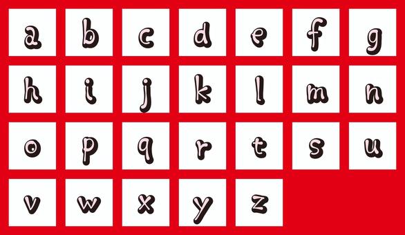 ペン風文字立体影　アルファベット小文字 文字,オリジナル,ペン風,数字,記号,マーカー,フチ文字,影,袋文字,細字のイラスト素材