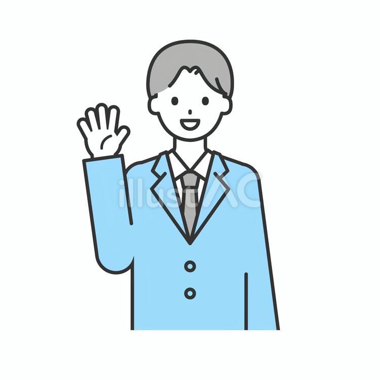 SS単体_学生の男性02 こども,中学生,高校生のイラスト素材
