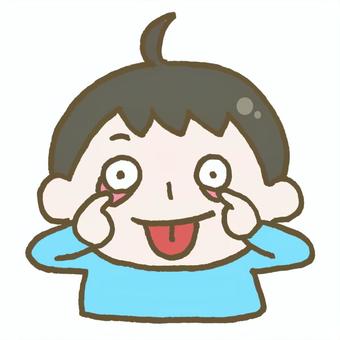 あっかんべーをする子ども こども,子ども,表情,あっかんべー,変顔,仕草,にらめっこ,ベロ,舌,出すのイラスト素材