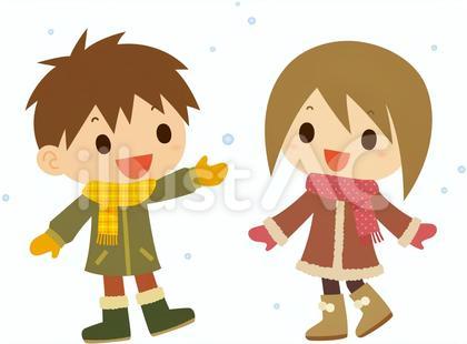 冬服マフラーの男の子・女の子
