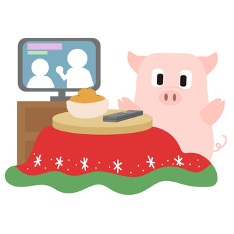 Illustration, charcoal brazier in a floor well, kotatsu, a kotatsu, 