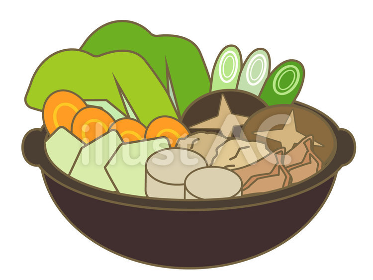 鍋料理　主線あり 鍋,料理,土鍋のイラスト素材