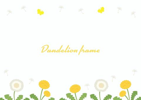 たんぽぽの春のフレーム07 春,たんぽぽ,タンポポ,背景,フレーム,花,手描き,おしゃれ,かわいい,枠のイラスト素材