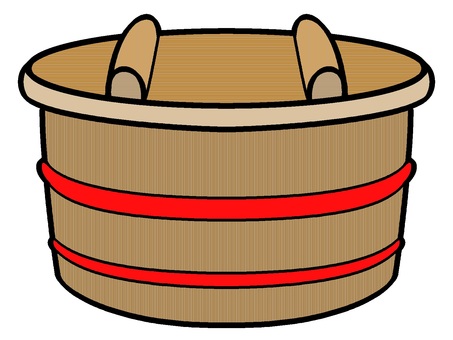 おひつのアイコン『赤』 おひつ,ごはん,保存,調理,道具,木製,モチーフ,カラー,日用品,生活のイラスト素材