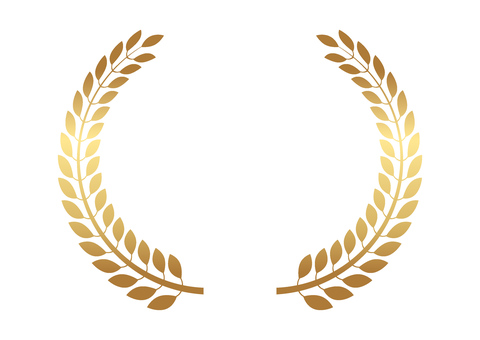 金の月桂冠2025② 月桂冠,枠,アワード,フレーム,金色,あしらい,植物,葉,スペース,ボタニカルのイラスト素材