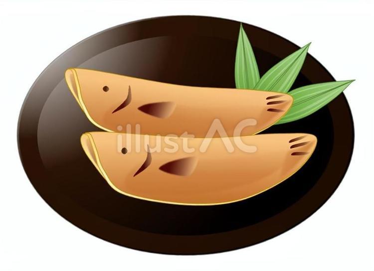 和菓子（鮎） 和菓子,鮎,カステラのイラスト素材