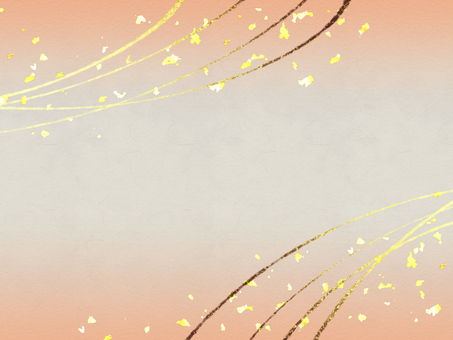 金色の線と暖色グラデーションの和風背景 金,金箔,筆,背景,和柄,キラキラ,和風,年賀状,フレーム,和のイラスト素材