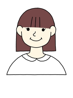 ボブヘア女性アイコン④ 女性,人物,顔,アイコン,ヘアスタイル,髪型,ヘアカラー,上半身,ボブ,ストレートのイラスト素材