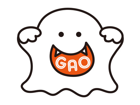 ハロウィンおばけ5 おばけ,トリックオアトリート,ハロウィン,かわいい,ゴースト,幽霊,おばけやしき,がお〜のイラスト素材