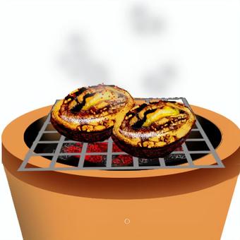 Illustration, abalone, seafood, char-grilled, 