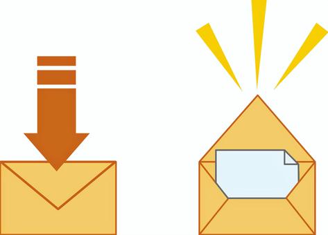 メールの着信と開封 メール,受信,着信,開封,アイコン,メッセージ,封筒,通知,お知らせ,ビジネスのイラスト素材
