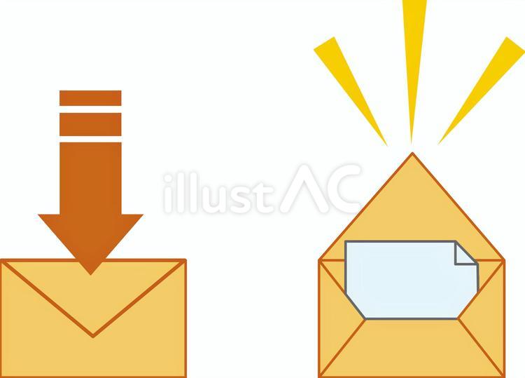 メールの着信と開封 メール,受信,着信のイラスト素材