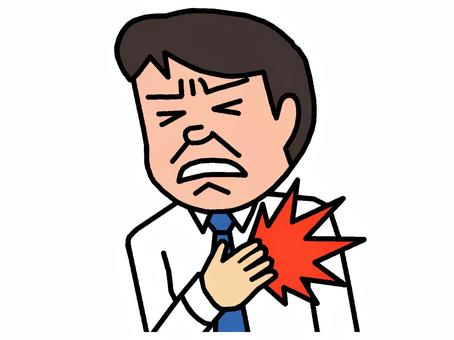 胸の痛み 胸の痛み 胸の痛み,心臓,激痛,病気,不調,男性,人物,サラリーマン,イラストのイラスト素材