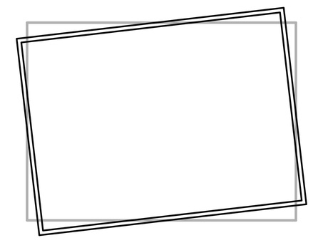 傾きと重なり・二重線の長方形フレーム フレーム,背景,長方形,四角形,傾き,重なり,二重線,線画,モダン,抽象のイラスト素材