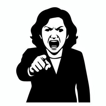 激怒する人：女性政治家Ａ 怒り,女性,女,政治家,議員,討論,白熱,議論,激論,エスカレートのイラスト素材