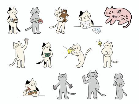 Illustration, cat, living, payment, 