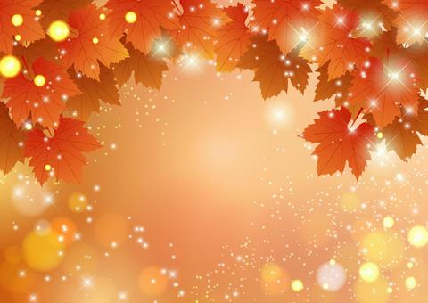 Autumn25174 カエデ,紅葉,キラキラ,赤,秋,パーティクル,背景,かわいい,壁紙,フレームのイラスト素材