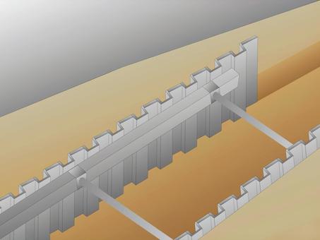 下水道工事 下水道工事 下水道,工事,掘削,鋼矢板,地下のイラスト素材